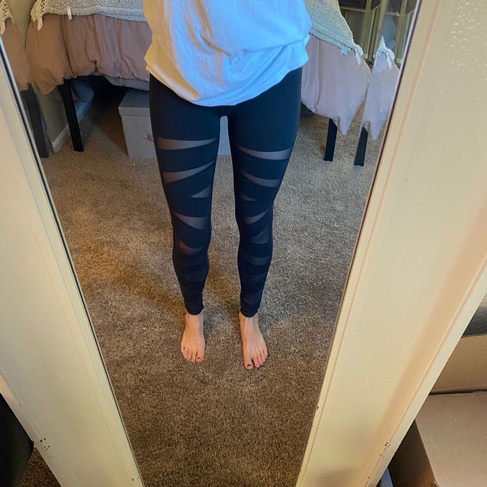 Black Lulu Mesh Leggings